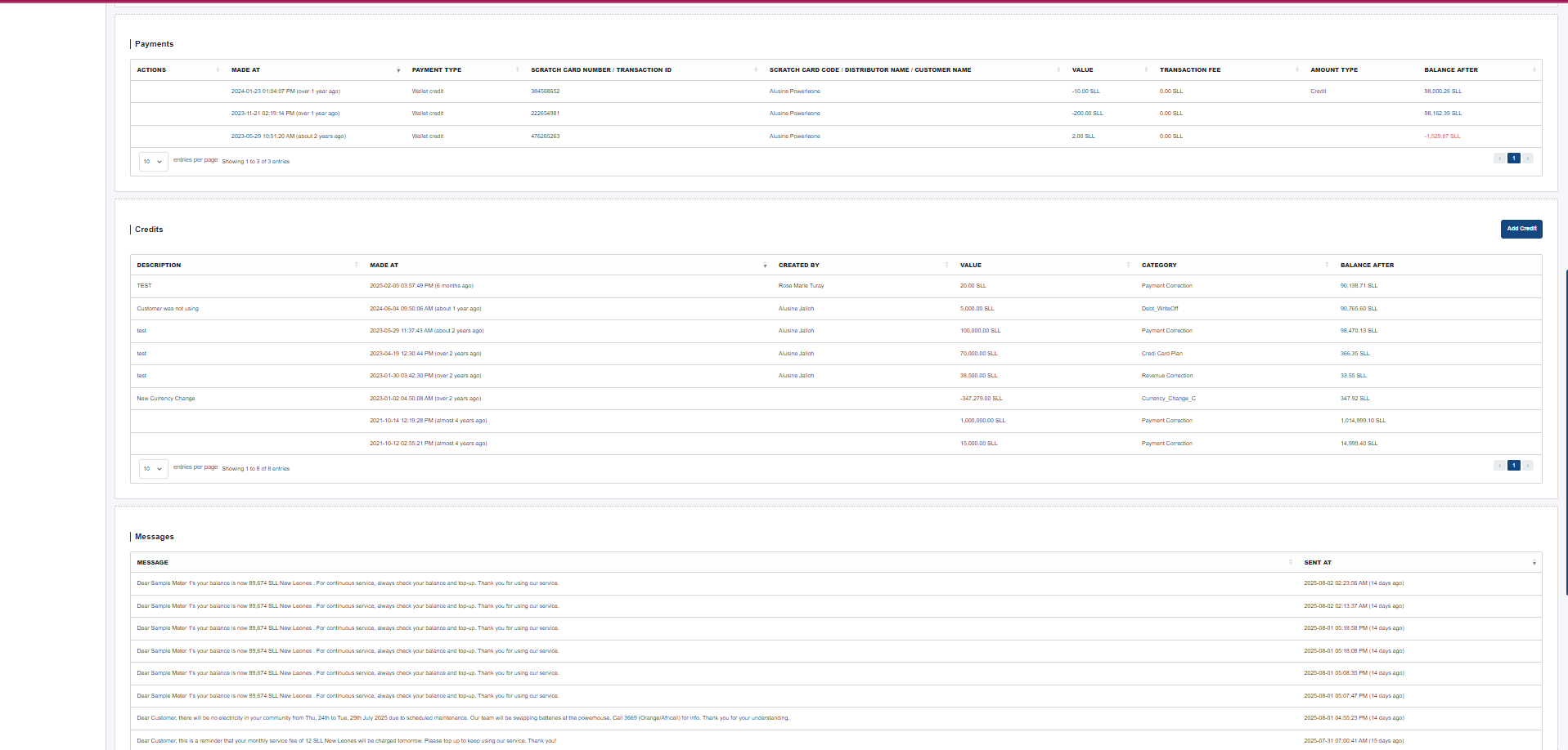 Status Screenshot