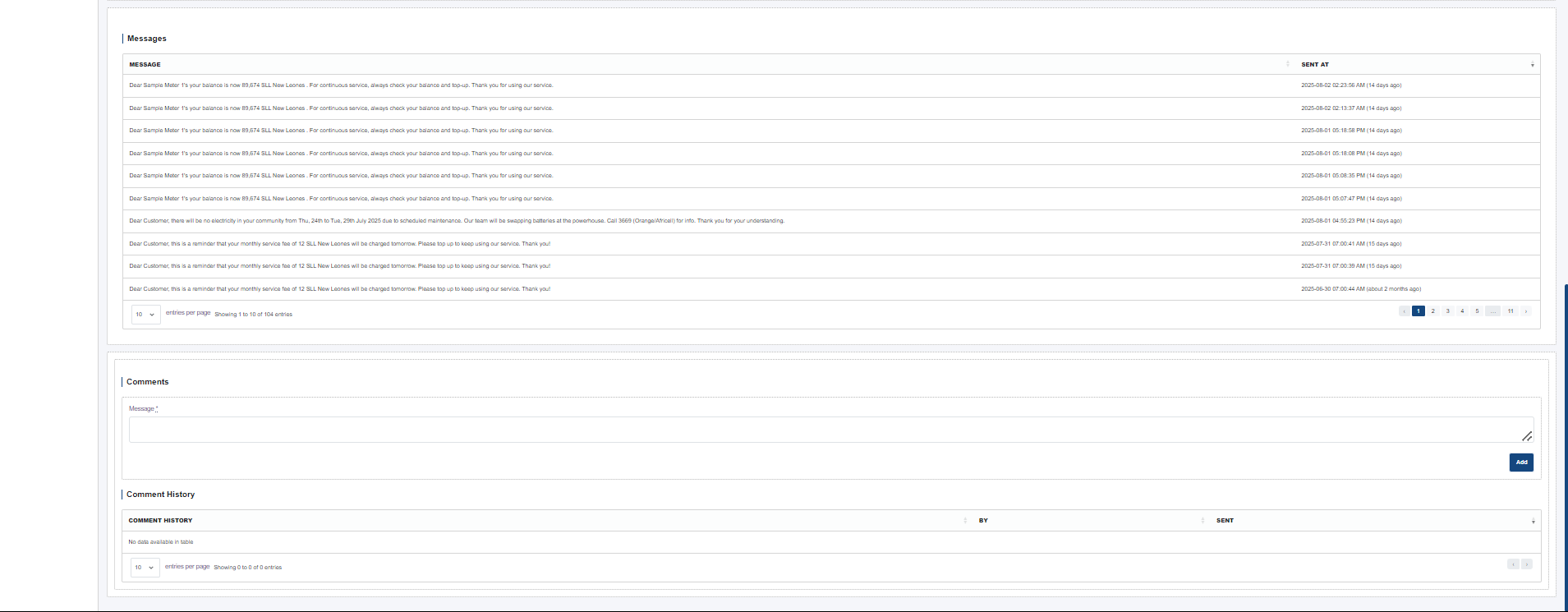 Status Screenshot